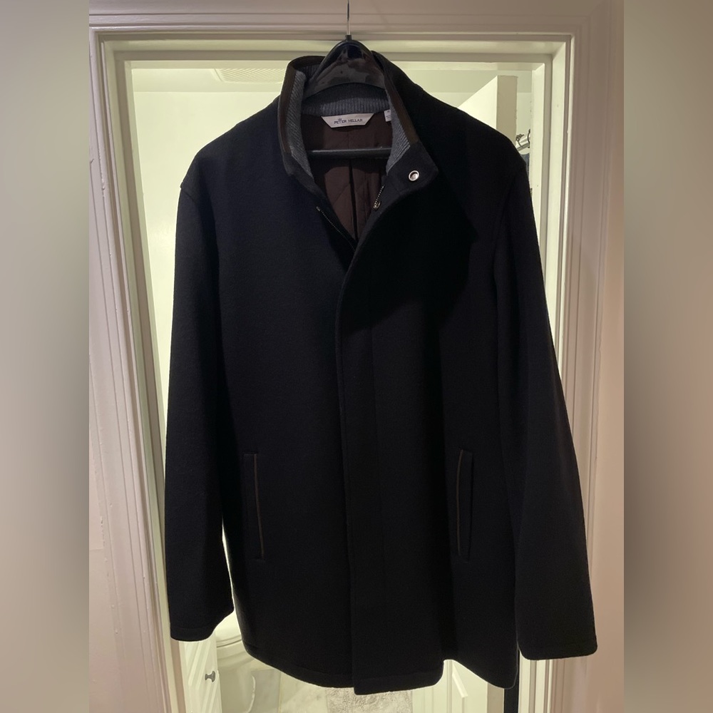 Peter Millar Crown Flex Fleece City Coat - Black, Medium
